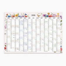 heaven+paper® A1 Wandplaner 2026 Wildflower Querformat