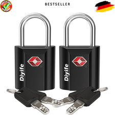 Diyife TSA Gepäckschlösser, [2 Stück 4 Schlüssel] Schlüsselschloss
