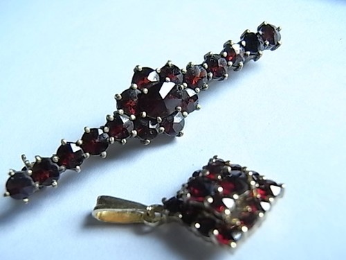 Vintage schmuck set granat - schmuck,