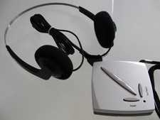 UKW FM Mini Scan Radio mit Bügel Kopfhörer silber