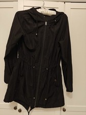 Damen Wintermantel Jacke Größe 34-35 S Wattiert mit Kapuze Schwarz