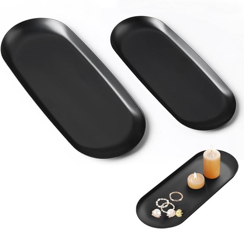 Edelstahl deko tablett oval - edelstahl,