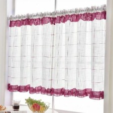 Scheibengardinen Landhaus Bistrogardine Küche Gardinen Leinen Vorhang Tunnelzug