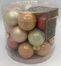 WEIHNACHTEN - Christbaum-Kugeln klein - beige - echt Glas - 24 Stück