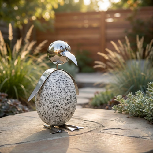 Pinguin gartendeko aus granit - pinguin,