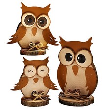 Deko Eulen Familie Kauz 3er