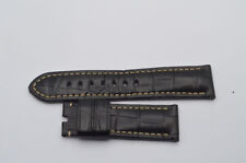 OFFICINE PANERAI LEDER ARMBAND SCHWARZ 24MM FÜR DORNSCHLIESSE 22MM VINTAGE SCHWA