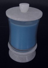 Partylite Escential Duftwachsglas "blaue Agave" mit Halter Alabaster, in OVP