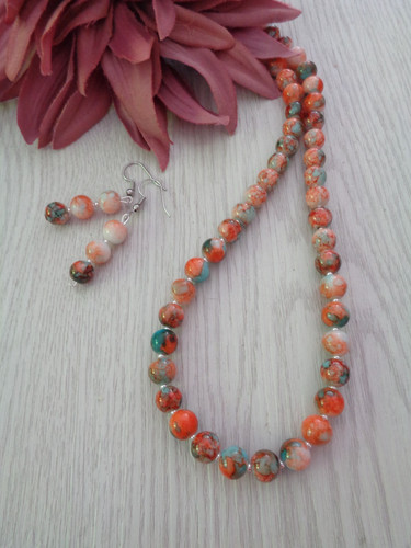 Schmuckset orange blau - schmuckset, orange-blau