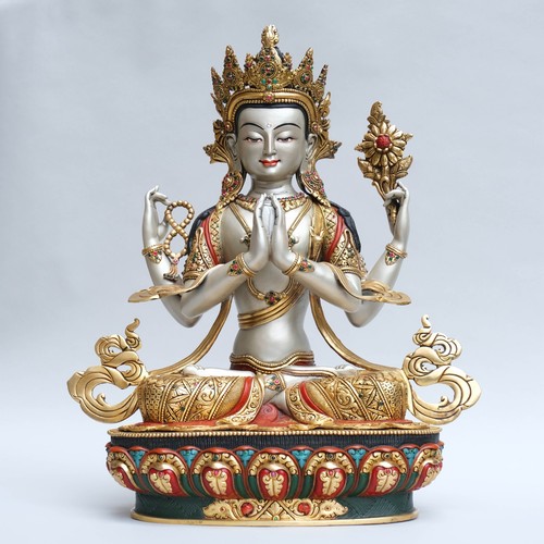 Buddha statue chenrezig gold - buddha,