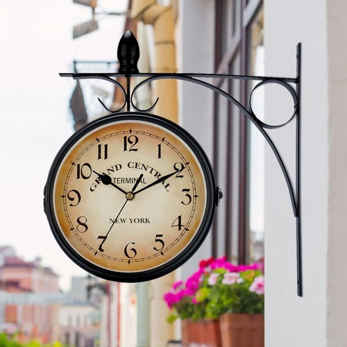 Doppelseitige uhr garten - doppelseitige, zug