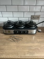 Tower T16015 Drei Topf Schongarer Speisenwärmer Weihnachten Abendessen + Löffel Buffet