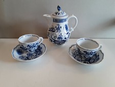 Mokka 4 2 Mokkakanne 2 Tassen Hutschenreuther Porzellan Zwiebelmuster 70 Sammler