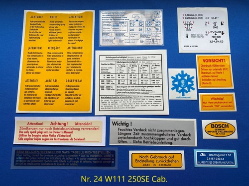 Aufklebersatz mercedes w111 - 24,
