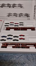 MÄRKLIN H0 Set mit 2 Autotransportwagen + 8 Porsche Modelle 47125