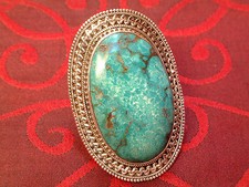 Extravaganter Amazonit Ring - 56 x 36 mm - Sterlingsilber - 925 - Imposant - TOP