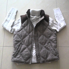 Tommy Hilfiger Weste Steppweste 62% Wolle Wattierung Gr.M Braun Beige