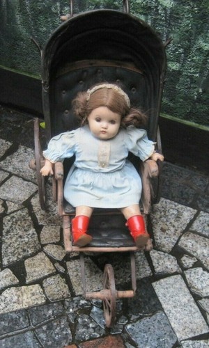 Alter antiker puppenwagen - puppenwagen, mit