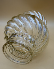 Gedrehter Glas Lampenschirm Pressglas Ø52 mm / Ø106 mm Vintage Ersatzteil