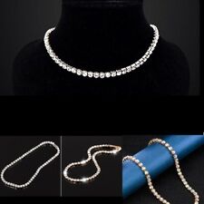  Tennis Choker Collier Kristall Ketten Halsketten Braut Statement Cocktail Gala