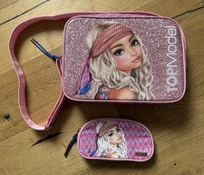 Original TOPModel große Umhängetasche + Kosmetiktasche Seventies Rosa wie !NEU!