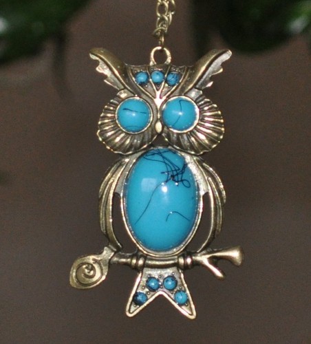 Eule blau türkis optik - blau,