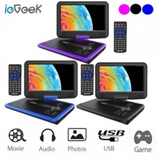 11,5" Tragbarer DVD-Player mit 9,5" HD-Schwenkdisplay, 6h Akkulaufzeit