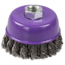 4 Topfbürsten 75mm M14 - Stahlbürste Winkelschleifer Rost Lack Entfernung