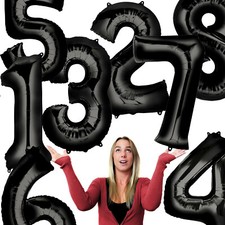 FOLIENBALLONS ZAHLEN SCHWARZ -