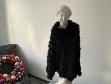 Poncho- Damen, Fell- Schwarz