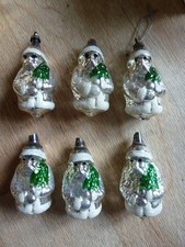 K1 / alte Christbaumkugeln Lauscha Weihnachtsmann 6 Stück ! Vintage