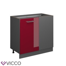 Eckunterschrank Küchenschrank Küchenzeile R-Line 86 cm Anthrazit Tür Vicco