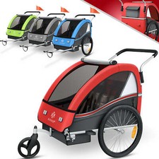 KESSER® Kinderanhänger 2in1 Fahrradanhänger Kinder Anhänger Jogger Federung