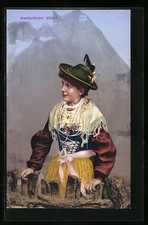 Ansichtskarte Werdenfelser Mädl in Tracht 