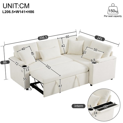 Schlafsofa couch förm - schlafsofa, l-förm