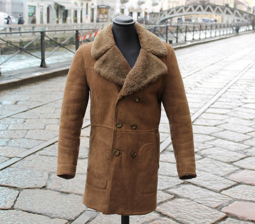 Herren lammfell ledercoat