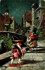 AK WEIHNACHTEN FRÖHLICHE WEIHNACHTEN ZWERGE COL. 1907