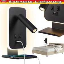 LED Wandleuchte für Schlafzimmer mit USB Anschluss Leselampe Schwenkbar Dimmbar
