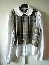  Zara Bluse Shirt Tunika Gr M  40 weiß mit Bolero beige-scharz-kariert wie Opus