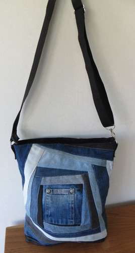 Jeans patchwork tasche mit - tasche,
