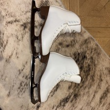 Jackson Mystique 1490 weiße Leder Schlittschuhe Eiskunstlauf US Größe 7,5 (UK 5,5). 