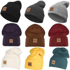 Urban Classics Synthetic Leatherpatch Long Beanie Mütze TurnUp Klassiker 