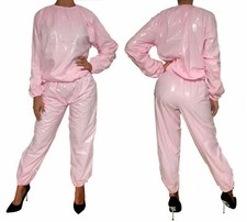 PVC Strampler 20028 Overall Spielanzug Schwitzanzug Windelhose Saunaanzug Rosa