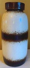 Vintage Mid Century 1960er westdeutsche Lavavase 553/38 braun cremefarbene Bodenvase