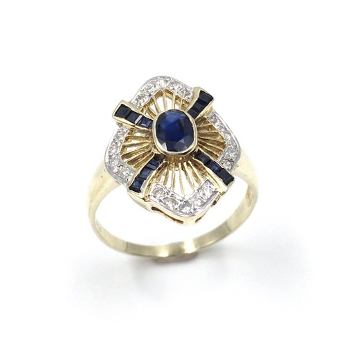 14kt gelbgold ring saphir - 14kt,
