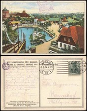 Leipzig AUSSTELLUNG BUCHGEWERBE GRAPHIK Vergnügungspark Wasserrutschbahn 1914