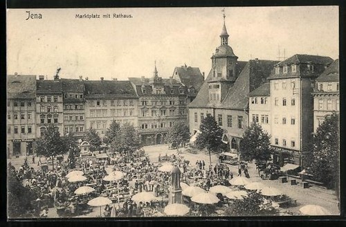 Ansichtskarte jena marktplatz - ansichtskarte,