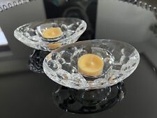 Set 2 Teelichthalter "KRISTALL" Kerzenhalter Klar Glas Tisch Deko