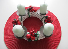 Adventskranz  Grün Rot Rund
