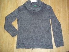 Benetton Damen Rollkragenpullover - grau - Größe M - XL-Rollkragen
